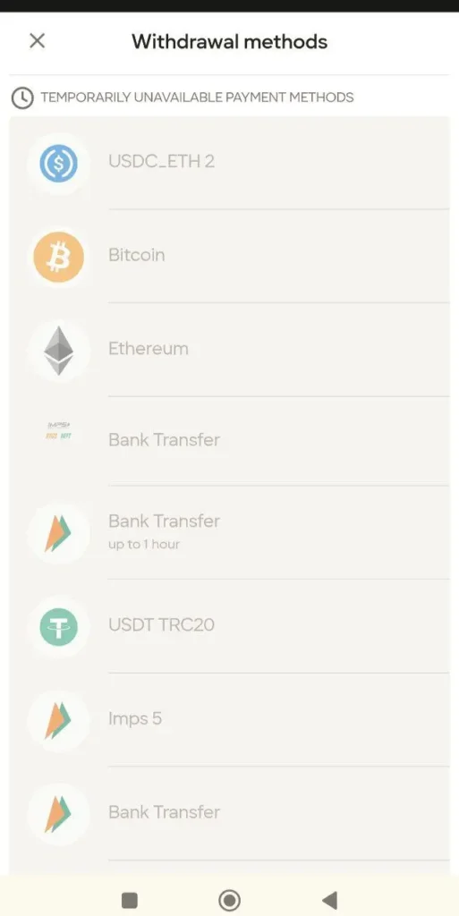 Parimatch withdrawal methods