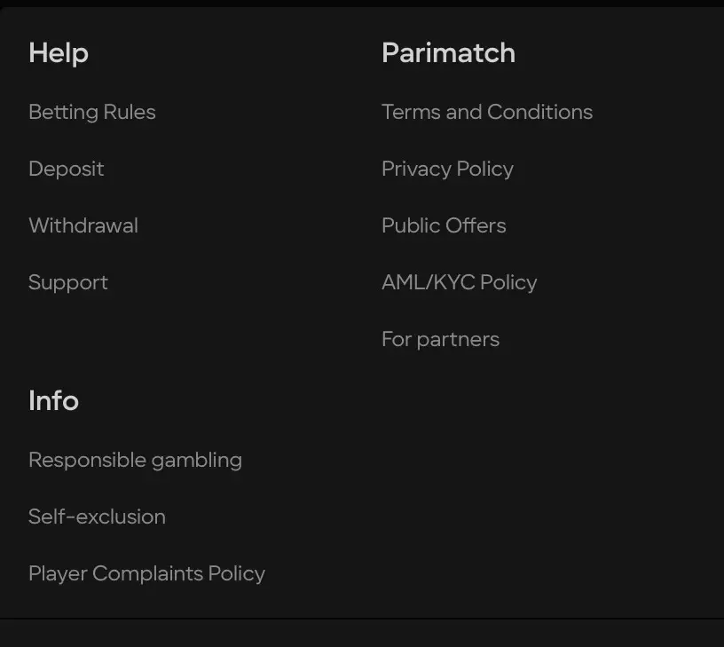 Deposit and Withdrawals Parimatch