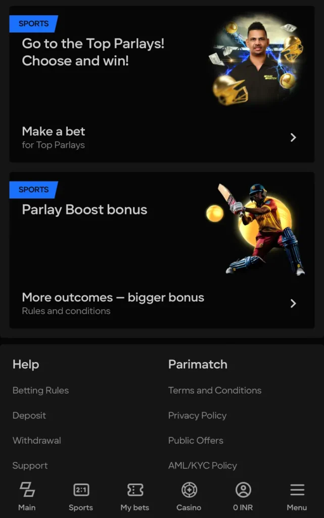 Parimatch Parlay Boost Bonus 