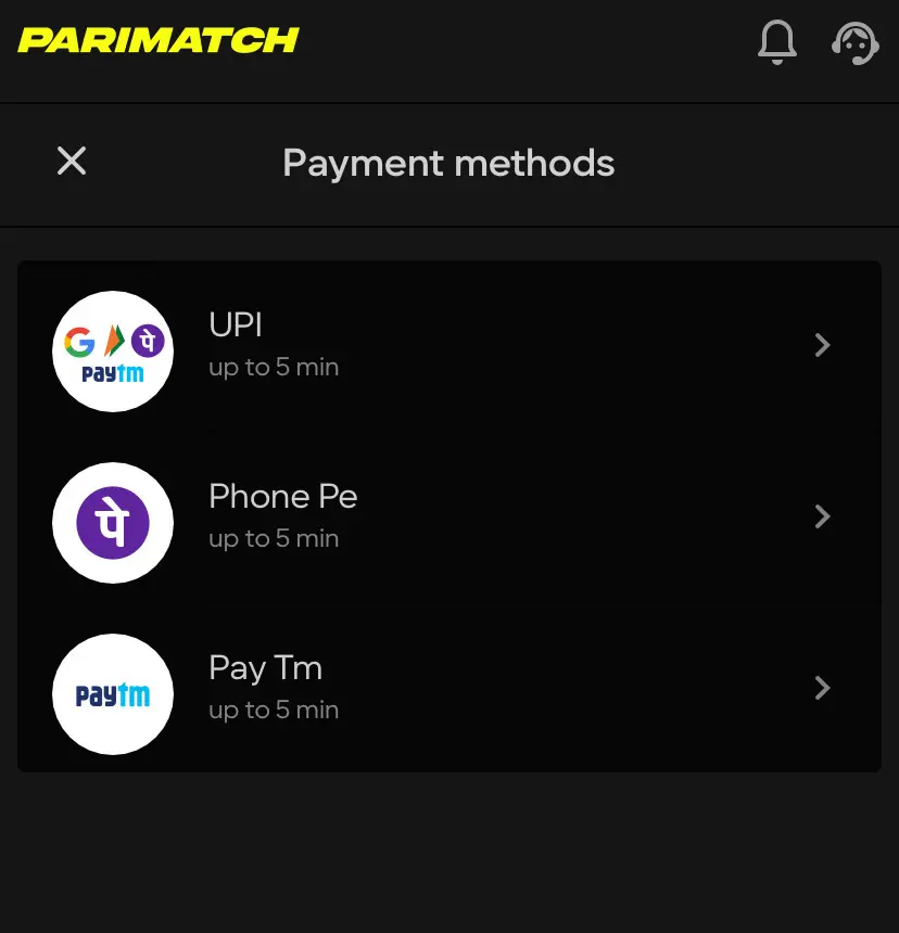 Fast Payment Options Parimatch 