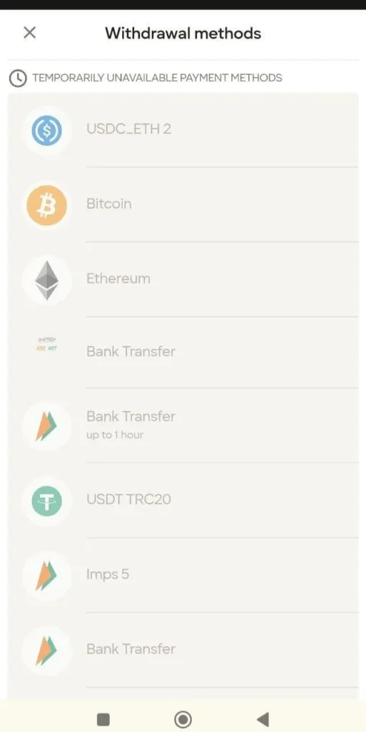 Parimatch withdrawal methods