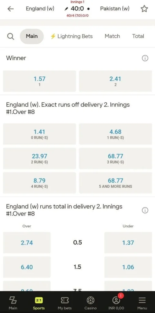 Parimatch Types of Betting