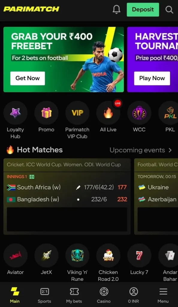 Parimatch Home Page