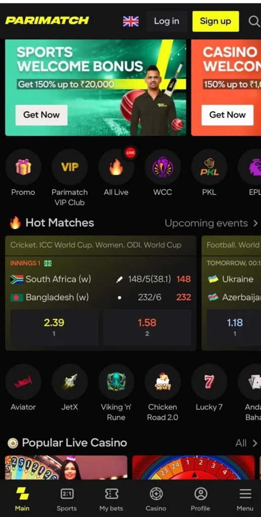 Sports Welcome Bonus Parimatch