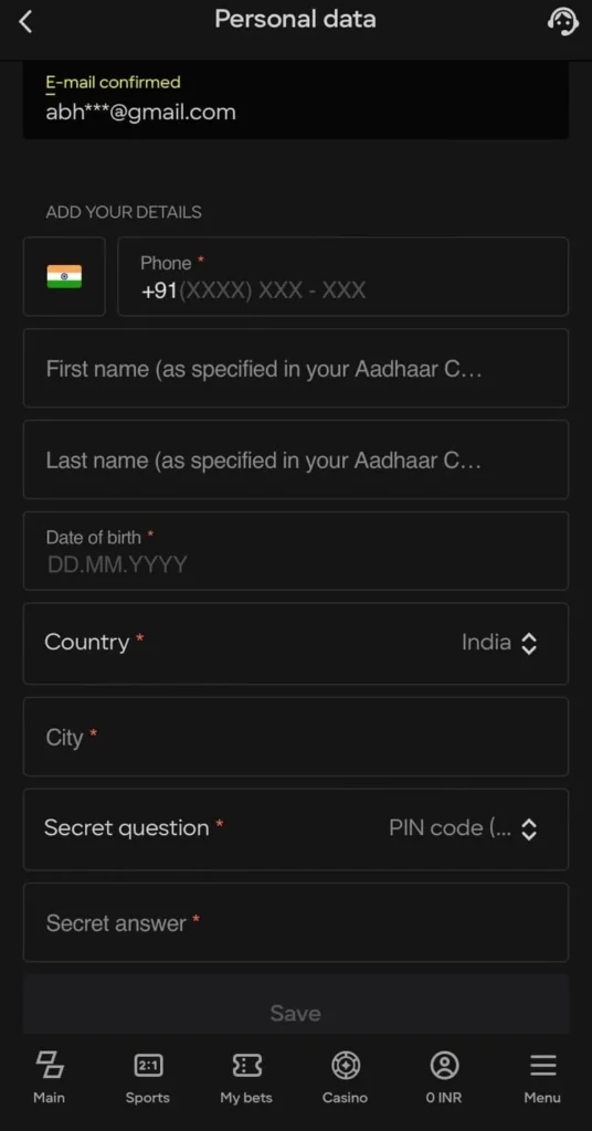 Parimatch Verification