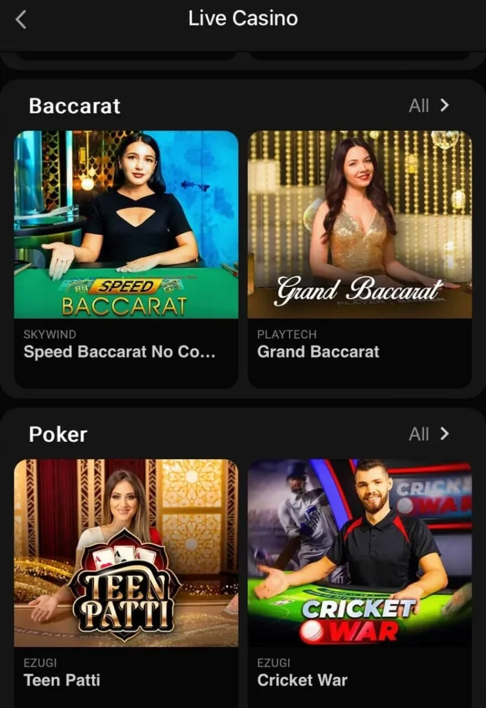 Baccarat at Parimatch