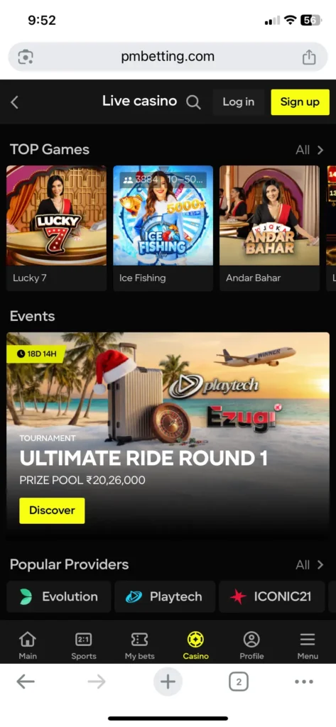 Parimatch Live Casino Games