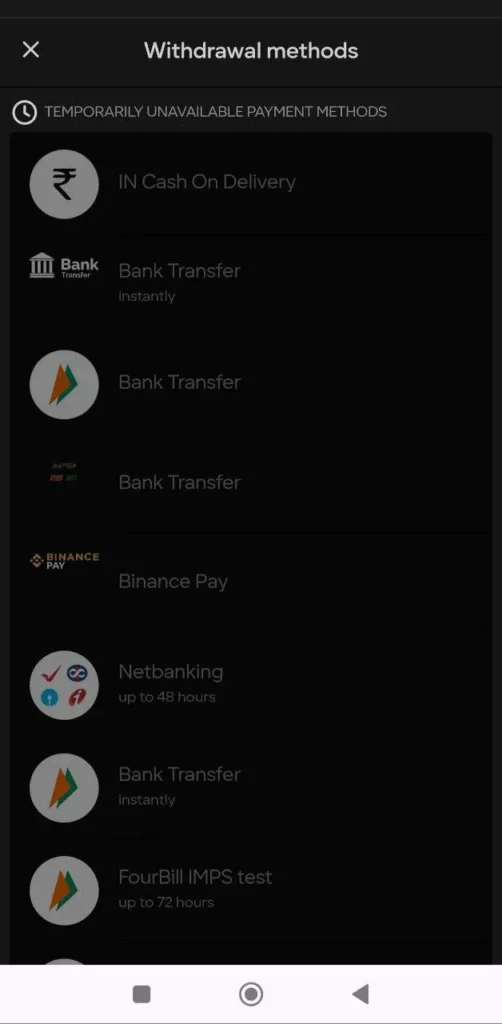 Parimatch withdrawal methods