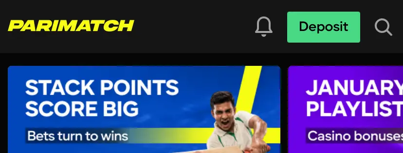 Deposit at Parimatch