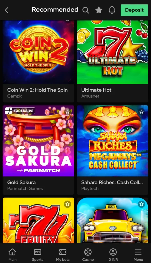 Recommended Slots At Parimatch 