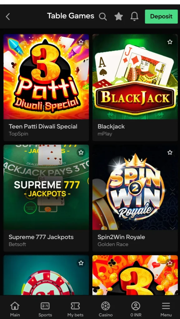 Parimatch Table Games 