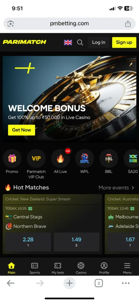 Parimatch Live Casino Welcome Bonus 