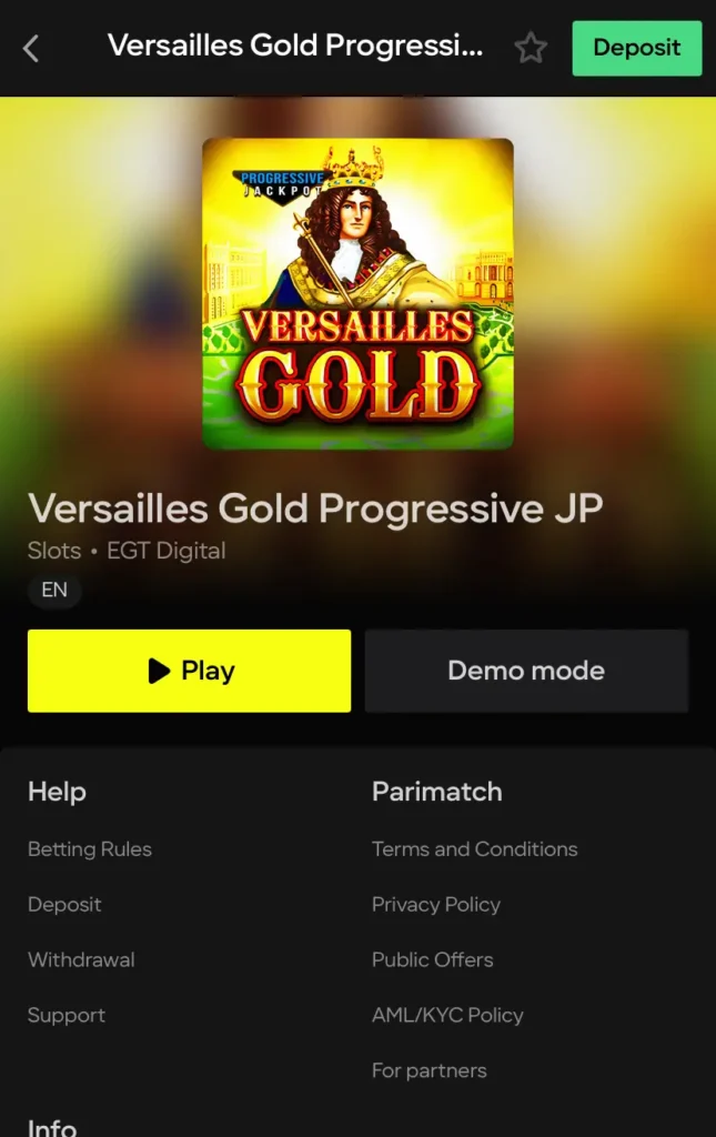 Versailles Slot Parimatch