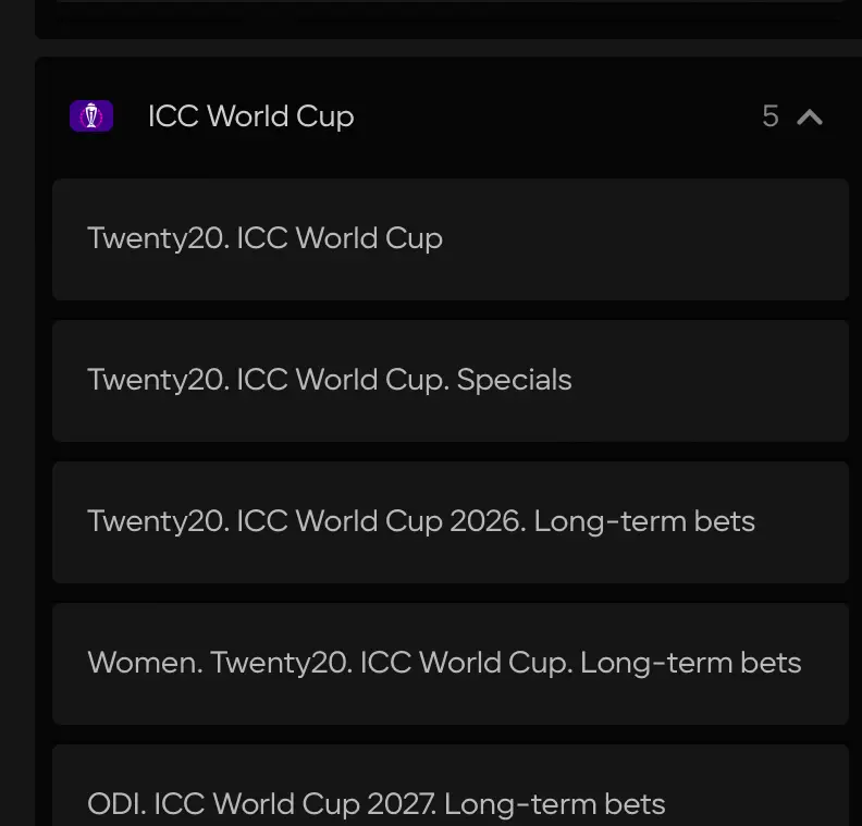 ICC World Cup betting