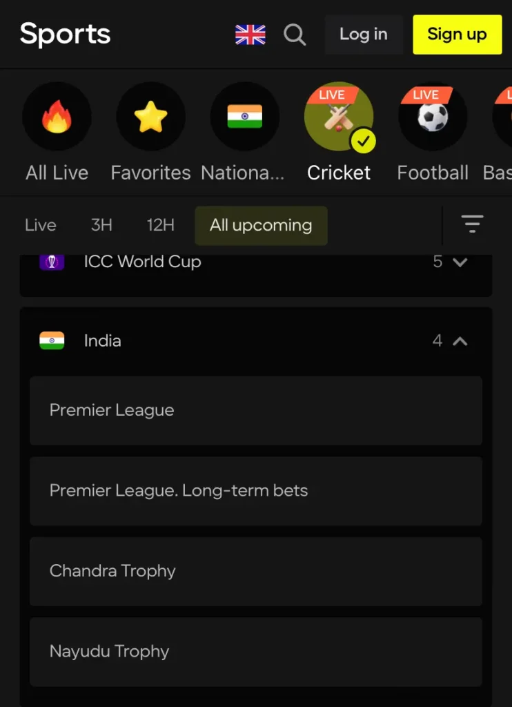 Indian Premier League Parimatch betting