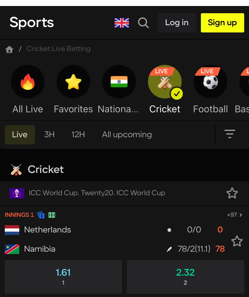 Live Cricket Betting Parimatch