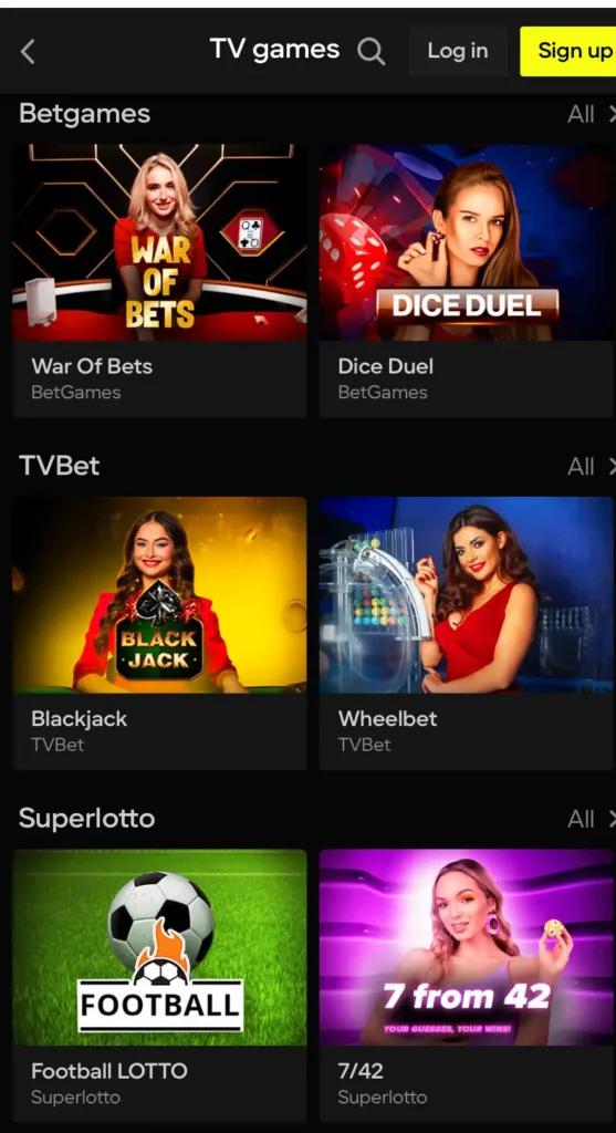 Providers of TV Games