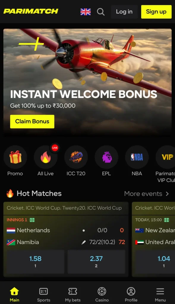 Bonuses at Parimatch