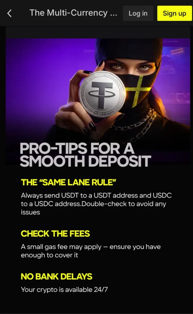 Tips for smooth crypto deposit