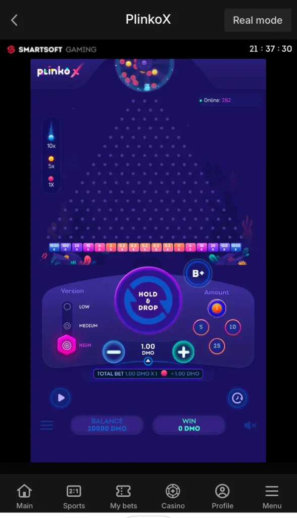 Play PlinkoX on Parimatch