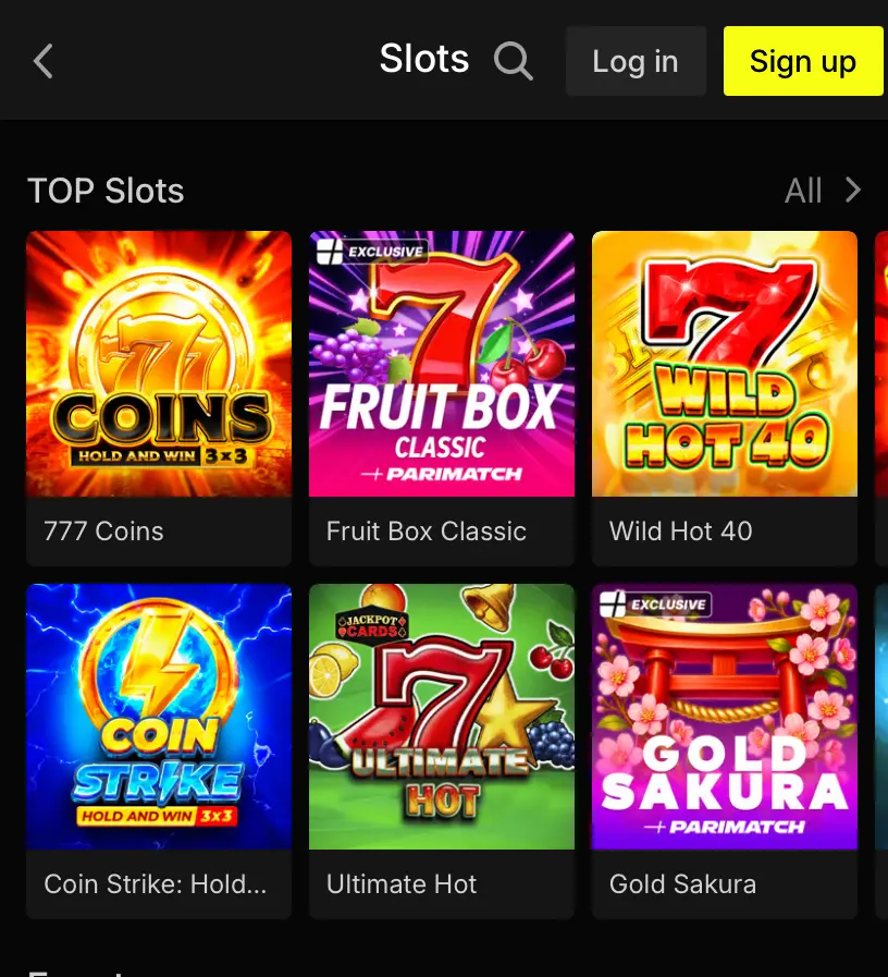 Spin Slots at Parimatch